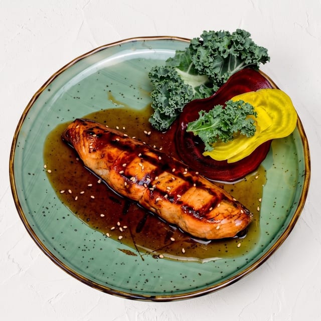 Salmon Teriyaki Dinner.